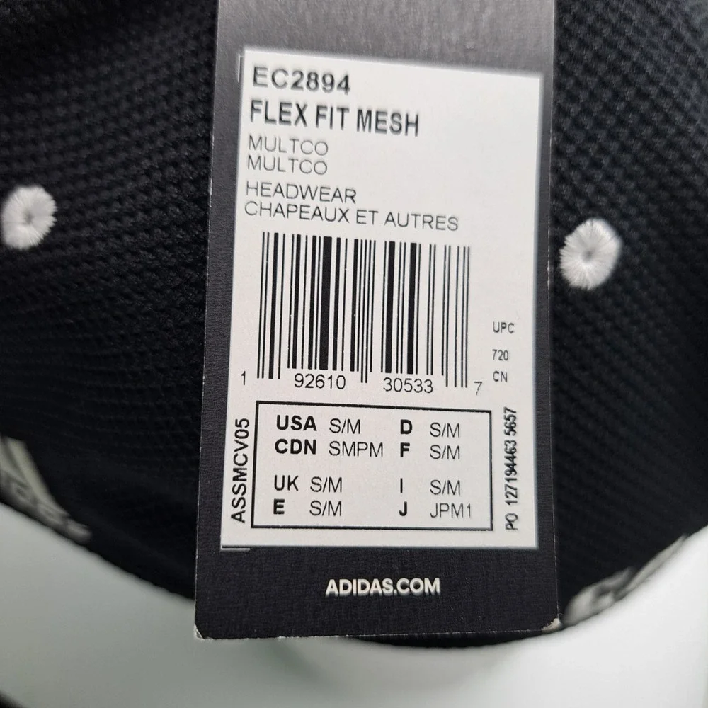 Adidas Capital Black Gray Flex Fit Mesh Cap NWT EC2894